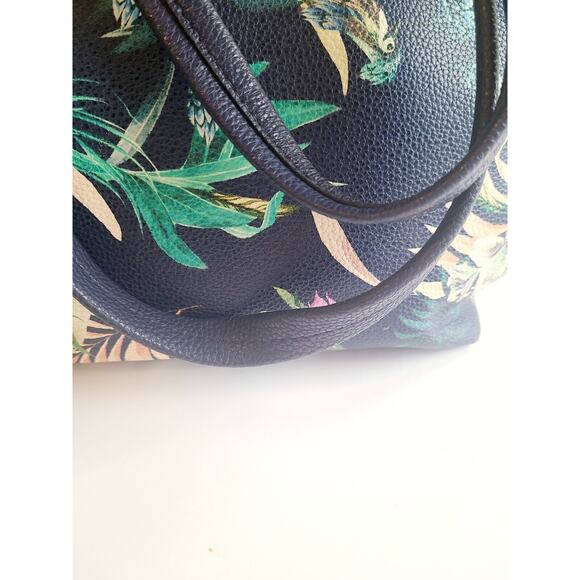 Vince Camuto Leather Top Zip Saffiano Floral Print Didi Tote Tropical Designer - Picture 6 of 16